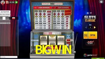 Catálogo de jogos BIGWIN com fornecedores Pragmatic Play, Evolution, NetEnt